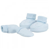Emile et Rose Baby Booties and Mitts Set - Pale Blue